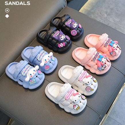 Sanrio Summer Kids Sandals Kawaii Anime MyMelody Cinnamoroll Kuromi Non-slip Slippers - Logan's Toy Chest