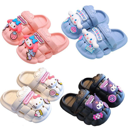 Sanrio Summer Kids Sandals Kawaii Anime MyMelody Cinnamoroll Kuromi Non-slip Slippers - Logan's Toy Chest