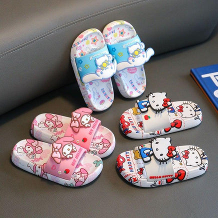 Sanrios Kawaii Anime Children Slippers Kuromi Hello Kitty Cinnamoroll Non-slip Summer Slippers - Logan's Toy Chest