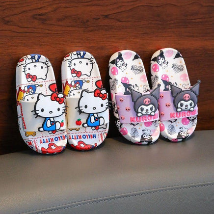 Sanrios Kawaii Anime Children Slippers Kuromi Hello Kitty Cinnamoroll Non-slip Summer Slippers - Logan's Toy Chest