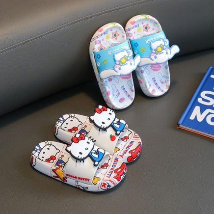 Sanrios Kawaii Anime Children Slippers Kuromi Hello Kitty Cinnamoroll Non-slip Summer Slippers - Logan's Toy Chest