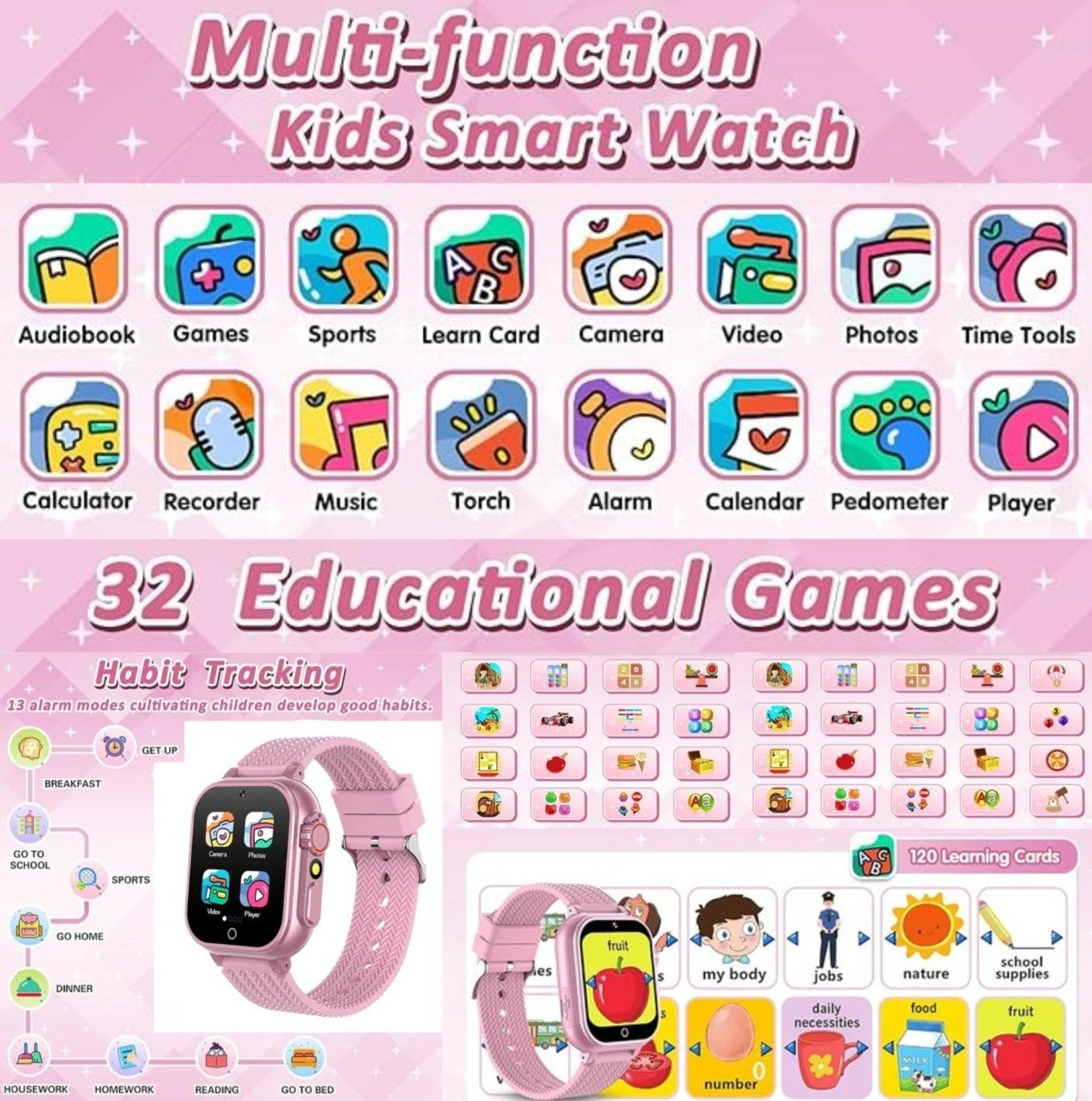 Sedzofan Kids Smart Watch - 32 Games, HD Camera, MP3, Pedometer, Educational - Logan's Toy Chest