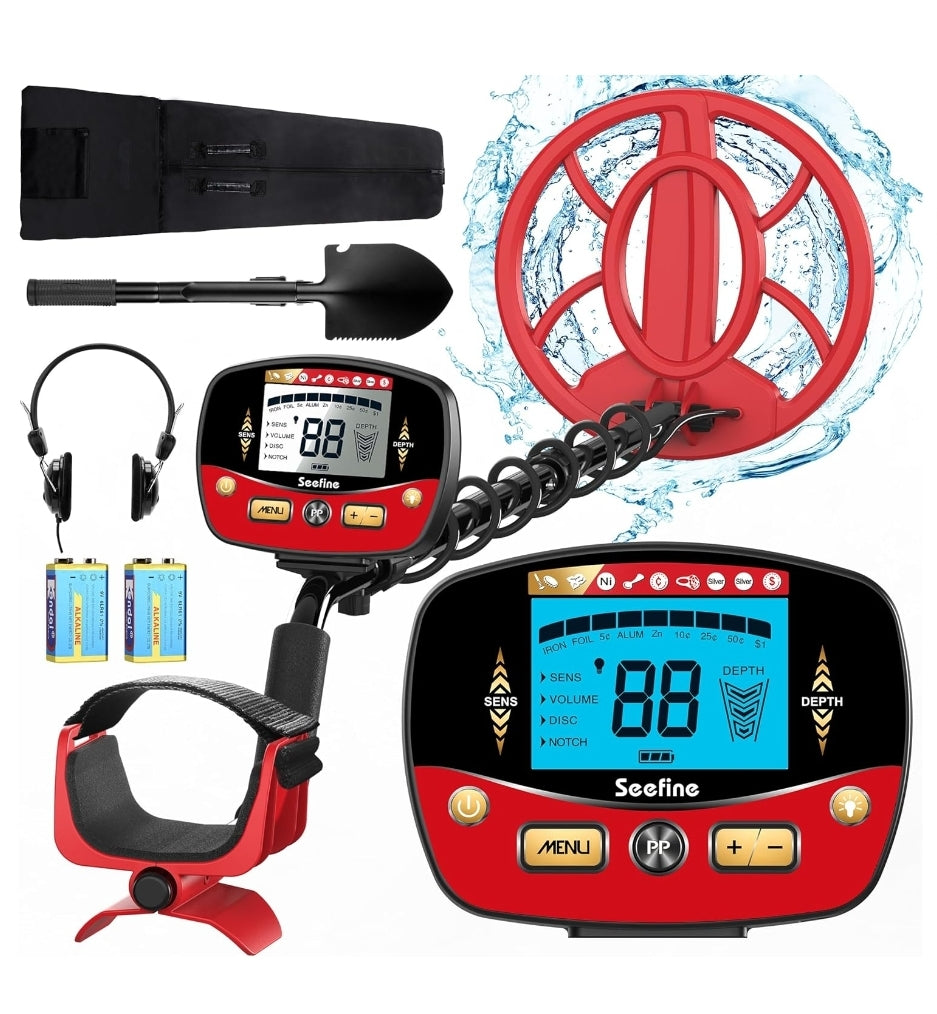 Seefine Professional Metal Detector 5 Modes, Waterproof Coil, LCD Display - Logan's Toy Chest