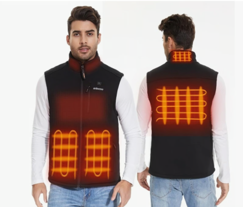 SGKOW Men's Heated Vest - Battery Included, Black Fleece Large - Logan's Toy Chest