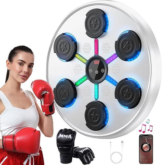 Smart Bluetooth Music Boxing Machine – Wall-Mounted Trainer with Gloves - Logan's Toy Chest
