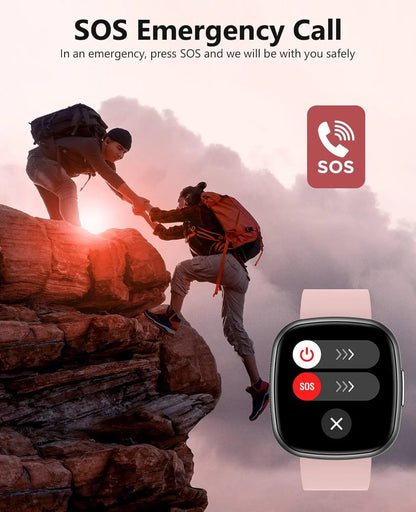 Smartwatch Pink – 1.72" Fitness Tracker, Bluetooth Call, IP68 Waterproof - Logan's Toy Chest