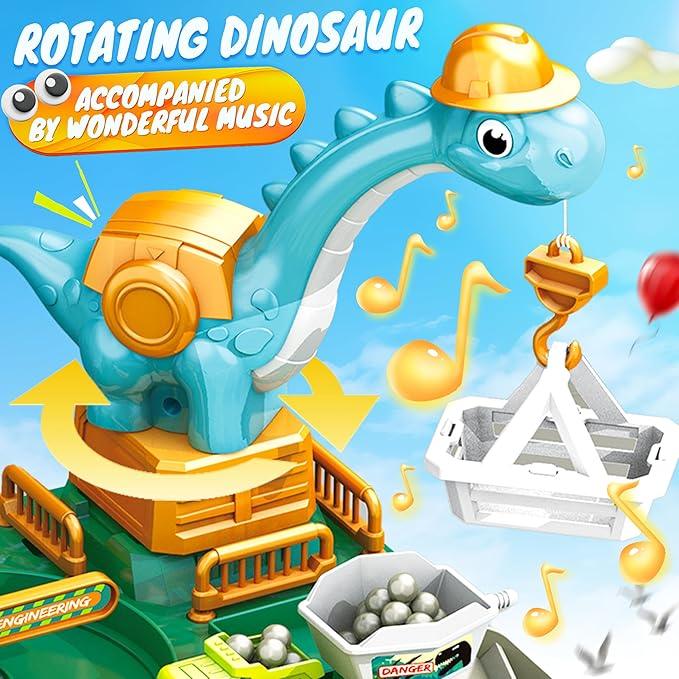 SMILESSKIDDO 73 PCS Dinosaur Car Tracks, Music & Lights, Construction Toys - Logan's Toy Chest