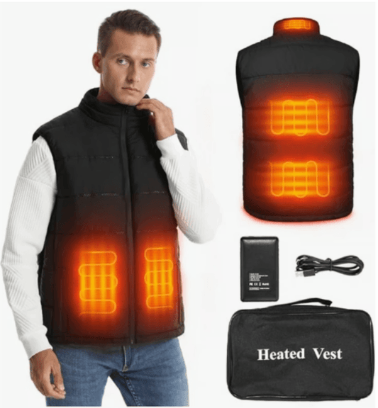 SNOW DEER Heated Vest - 5 Heating Zones, 10-Hour Battery, Water-Repellent - Logan's Toy Chest