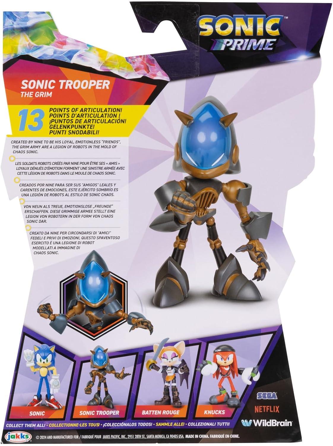 Sonic Prime 5-inch Sonic Trooper Action Figure – 13 Points of Articulation - Logan's Toy Chest