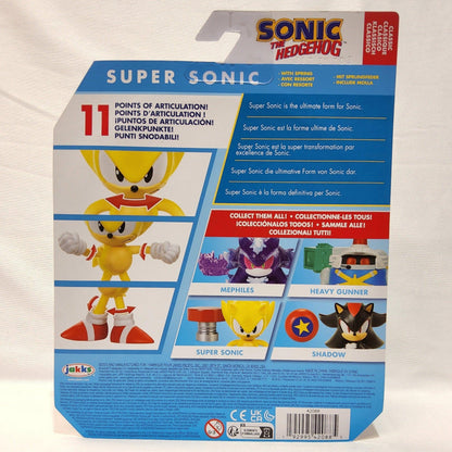 Sonic the Hedgehog Classic Super Sonic 4" Action Figure with Star Spring - Logan's Toy Chest