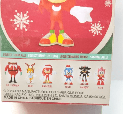 Sonic the Hedgehog Knuckles Holiday Christmas Hat 2.5" Action Figure - Logan's Toy Chest