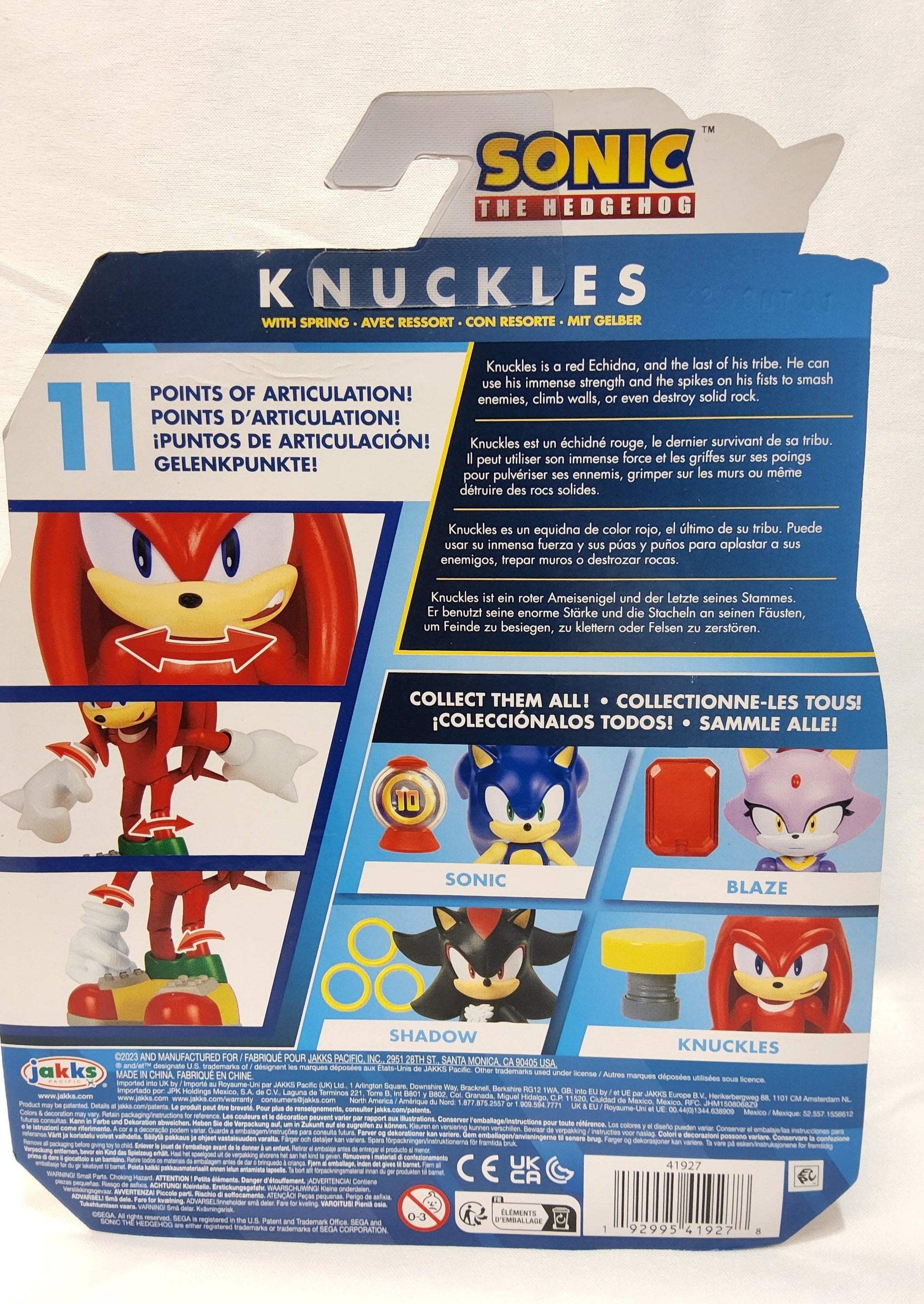 Sonic the Hedgehog Knuckles Spring 4" Action Figure & Spring Accessory - Logan's Toy Chest