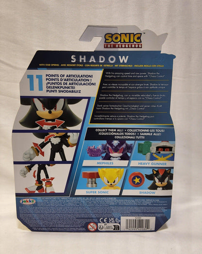 Sonic The Hedgehog SHADOW 4" Figure - Star Spring Included - Logan's Toy Chest