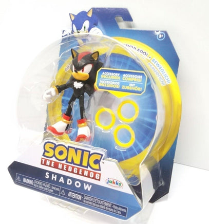 Sonic The Hedgehog SHADOW 4" Inch With 3 Gold Rings Jakks Pacific 2022 - Logan's Toy Chest