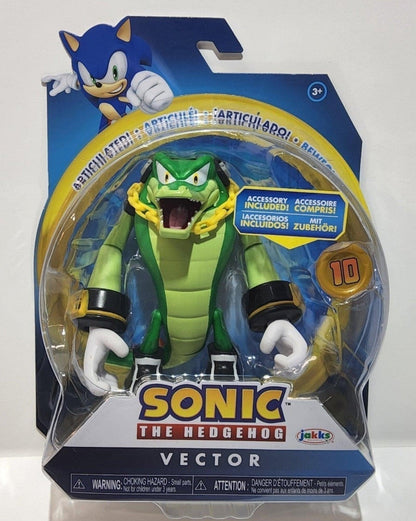 Sonic the Hedgehog Vector the Crocodile 4" Action Figure & Super Ring - Logan's Toy Chest