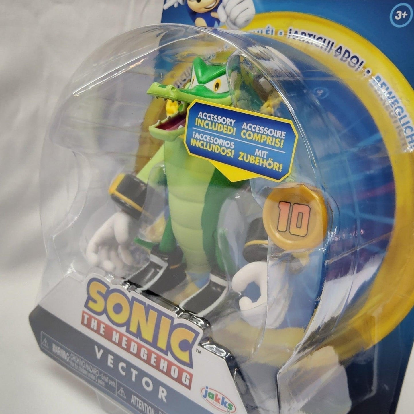 Sonic the Hedgehog Vector the Crocodile 4" Action Figure & Super Ring - Logan's Toy Chest