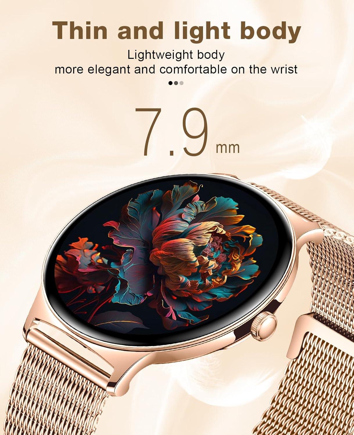 SOUYIE Smartwatch for Women with Bluetooth Calls, AMOLED Display - Logan's Toy Chest