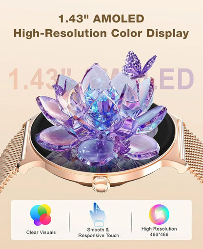 SOUYIE Smartwatch for Women with Bluetooth Calls, AMOLED Display - Logan's Toy Chest