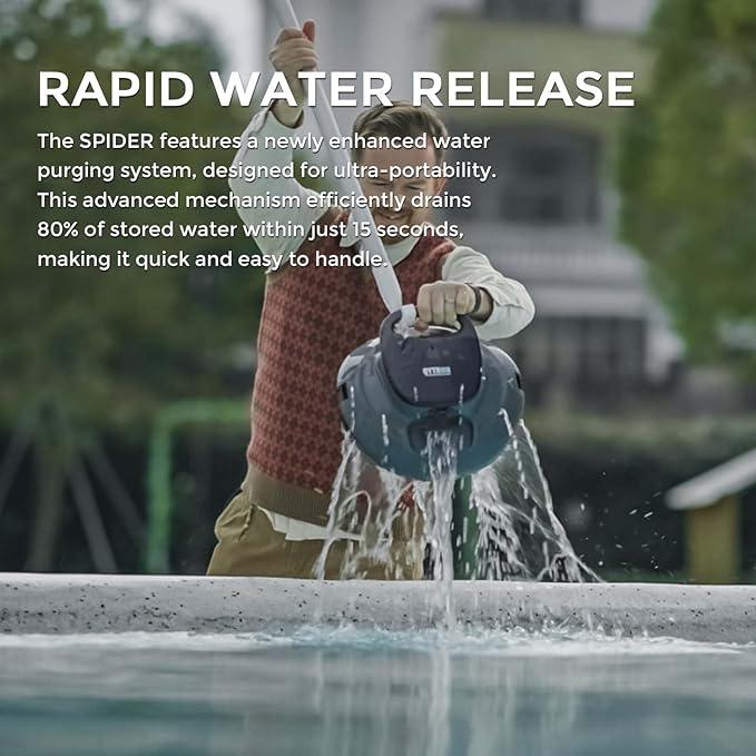 Spider Cordless Pool Cleaner – 90 Min Runtime, Dual Motors, Self-Parking - Logan's Toy Chest