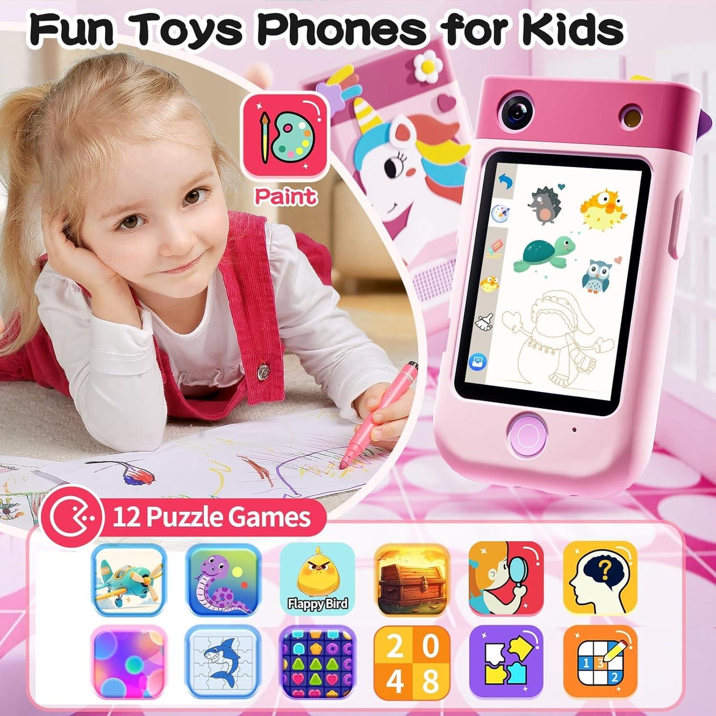 STACTCUTE Kids Smart Phone Toy with Camera & Games | Ages 3-10 - Logan's Toy Chest