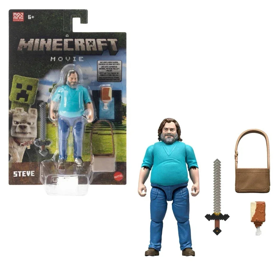 Steve Minecraft Movie 4” Action Figure Mattel 2025 – Collectible Like-New - Logan's Toy Chest