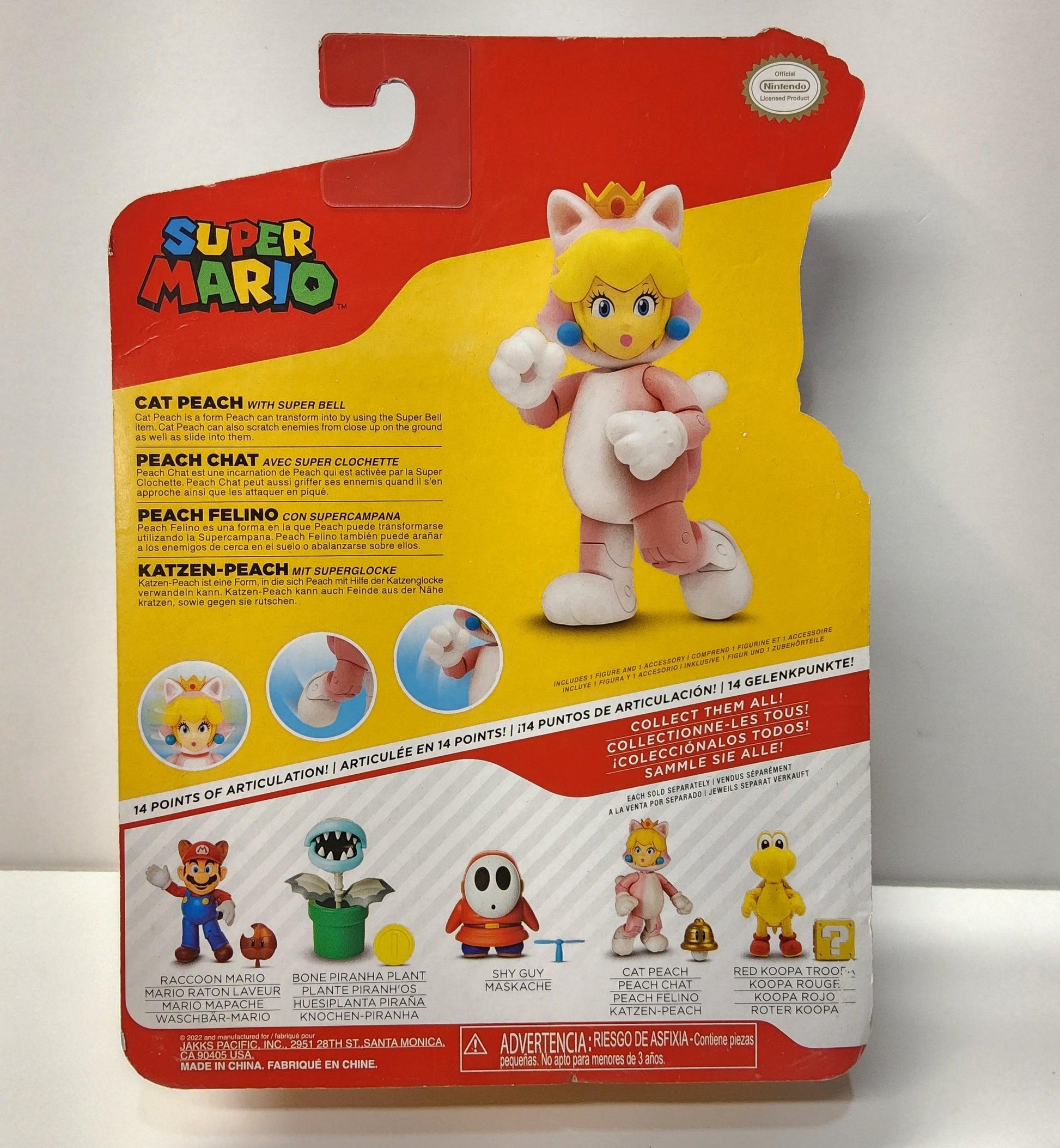 Super Mario Brothers 4" Cat Peach with Super Bell - Logan's Toy Chest