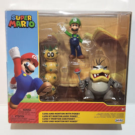 Super Mario Brothers Luigi and Morton With Pokey Accessory Playset - Logan's Toy Chest