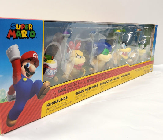 Super Mario Koopalings Figure set Bowser Jr Wendy Ludwig Iggy and Larry - Logan's Toy Chest