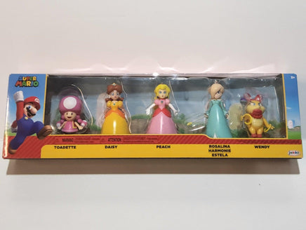 Super Mario Brothers Princess Peach Rosalina Daisy Toadette & Wendy Koopa 2.5" & 3" Mini Figure Set - Logan's Toy Chest