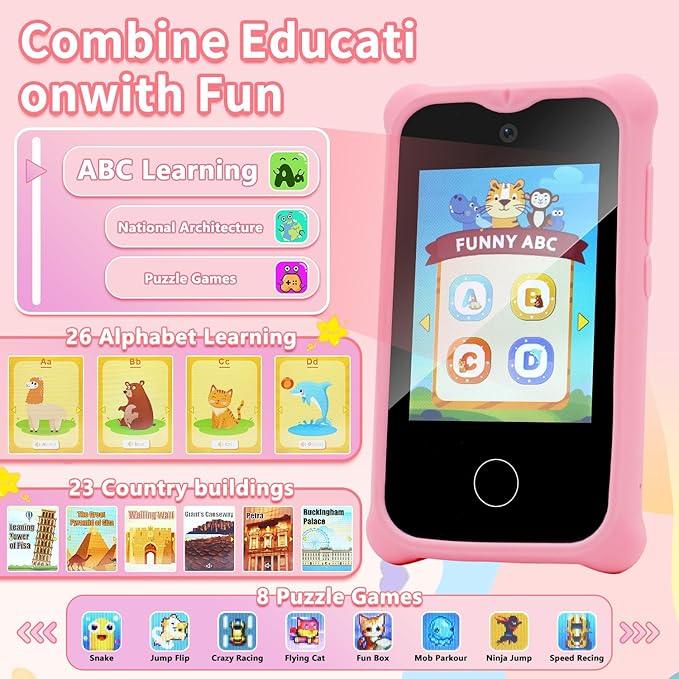 Surekuo 2.8" Kids Smart Phone for Girls, Dual Camera, Games & Music - Logan's Toy Chest