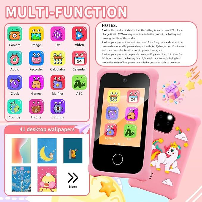Surekuo 2.8" Kids Smart Phone for Girls, Dual Camera, Games & Music - Logan's Toy Chest