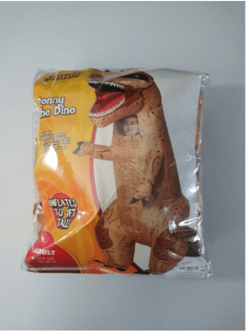 T Rex Dinosaur Inflatable Costume – Adult Size with Battery Fan & Belt Clip - Logan's Toy Chest