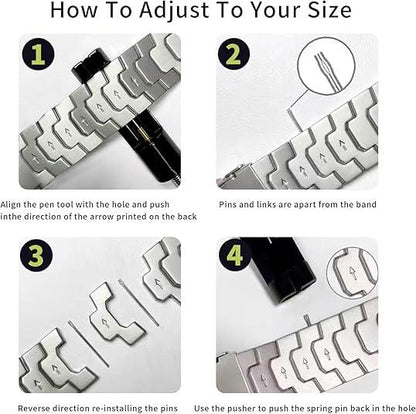 Titanium Magnetic Apple Watch Band 49mm-38mm - Adjustable Metal Strap - Logan's Toy Chest