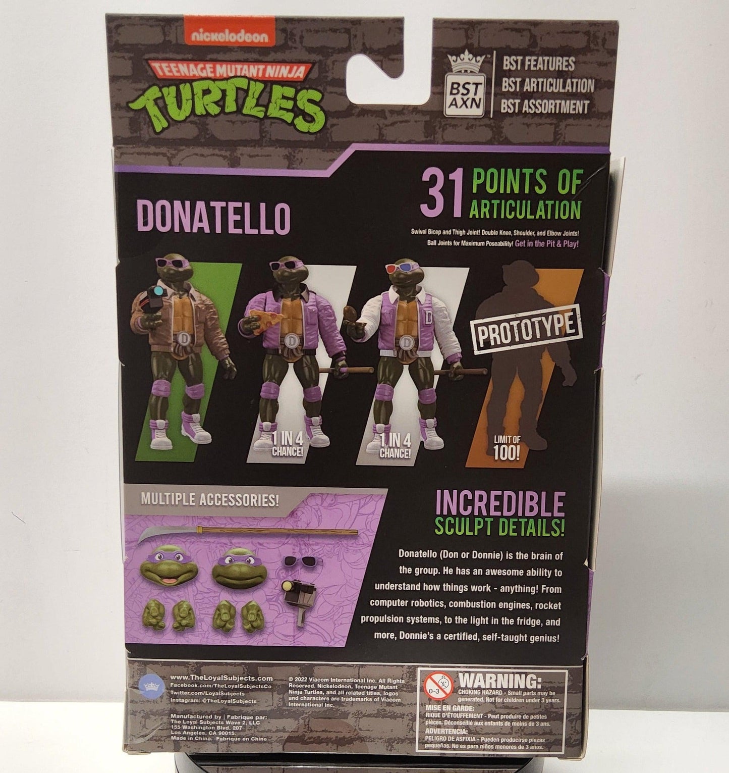 TMNT Teenage Mutant Ninja Turtles Donatello Purple Jacket Street Style Nickelodeon BST AXN - Logan's Toy Chest