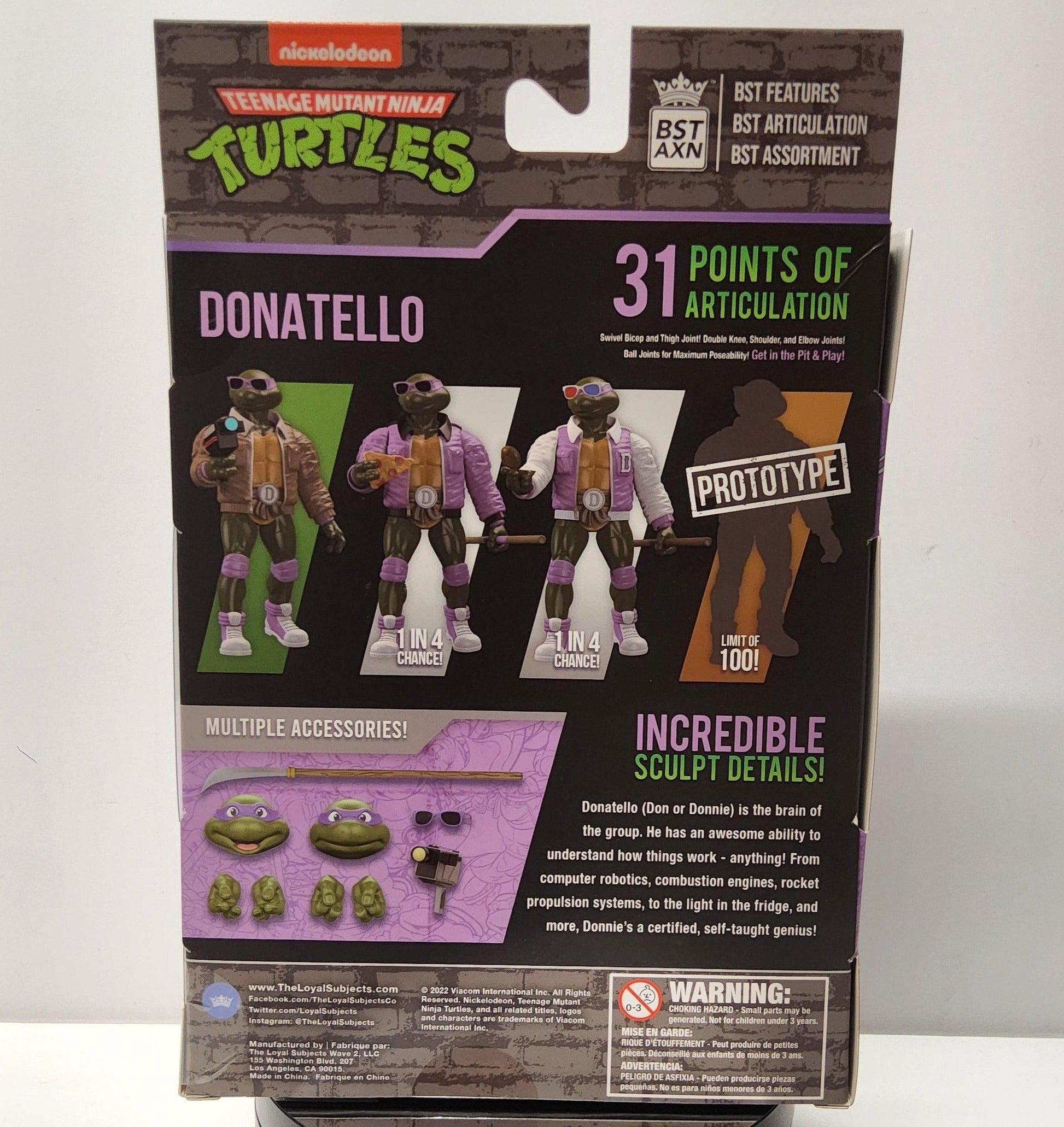 TMNT Teenage Mutant Ninja Turtles Donatello Purple Jacket Street Style Nickelodeon BST AXN - Logan's Toy Chest