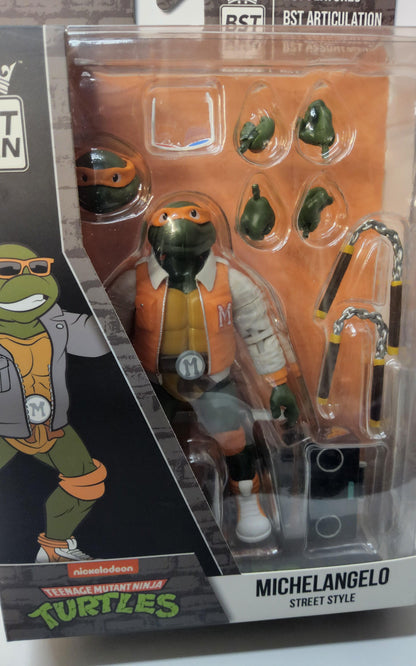 Teenage Mutant Ninja Turtles Michelangelo Street Style College Drip BST AXN - Logan's Toy Chest