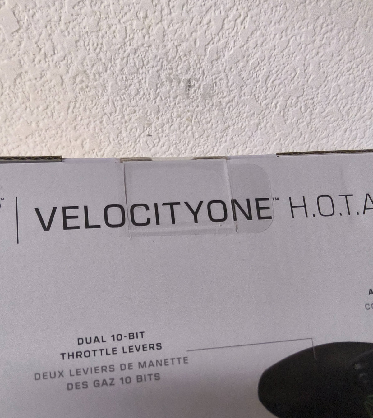 Turtle Beach VelocityOne H.O.T.A.S. retail box close-up left seal