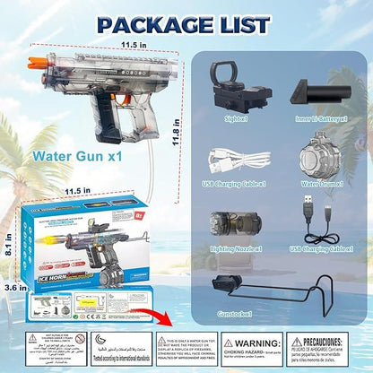 Upgraded Electric Water Gun w/ LED Light, 800ML, 32FT Range – Summer Toy - Logan's Toy Chest