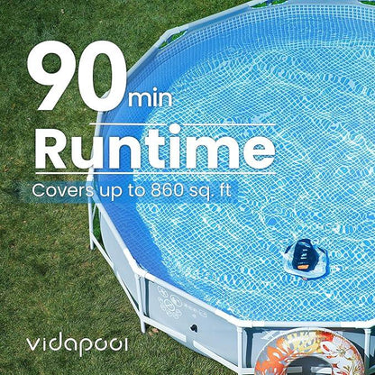Vidapool Robotic Pool Vacuum – Battery Cleaner for Flat Pools - Logan's Toy Chest