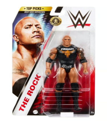 WWE Series Top Picks 2024 The Rock Wrestling Action Figure Collectible Toy - Logan's Toy Chest