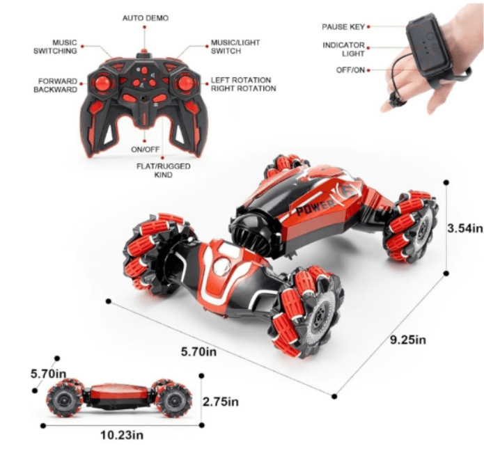 YEMIAI 1:12 RC Stunt Car – 2.4G 4WD Drift Vehicle w/ Gesture Control - Logan's Toy Chest