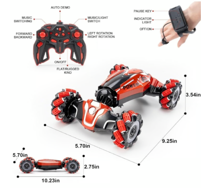 YEMIAI 1:12 RC Stunt Vehicle - 2.4G Four-Wheel Drive, Gesture Controlled - Logan's Toy Chest