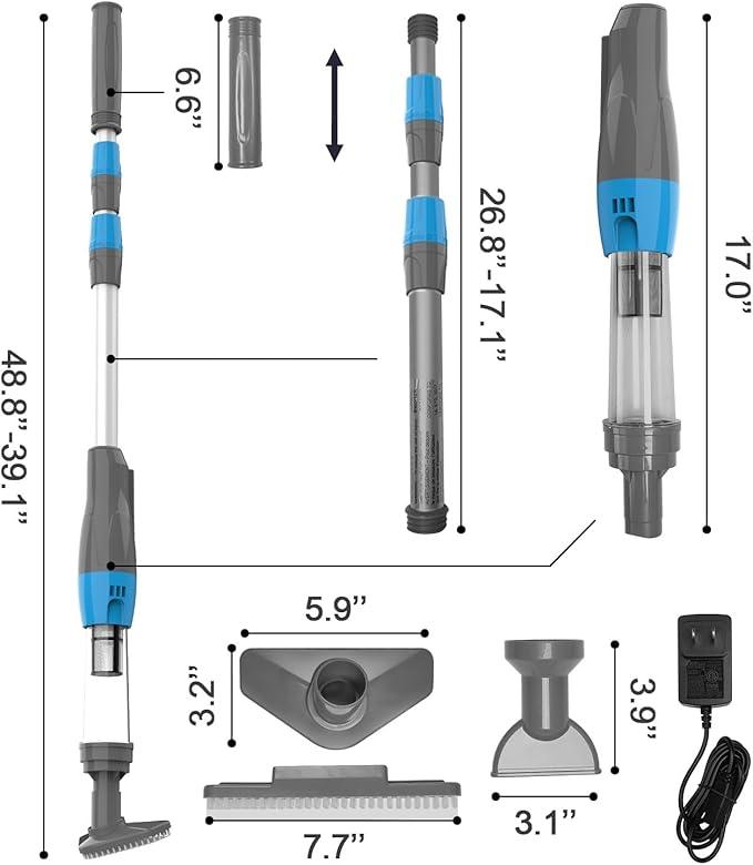 YSMJ 2161 Handheld Pool Vacuum Cleaner – Lightweight & Powerful Cleaning - Logan's Toy Chest