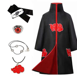 Naruto Akatsuki Red Cloud Anime Costume Cape - Halloween Cosplay Sets - Logan's Toy Chest